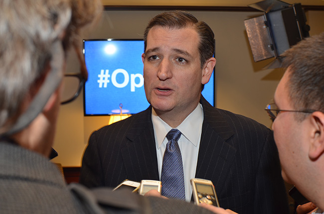 photo 1 of sen. ted cruz taking reporters' questions after Heritage Foundation Action's Conservative Policy
Summit