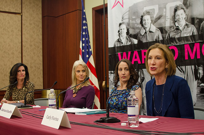 photo 1 of carly fiorina participating in war no more panel