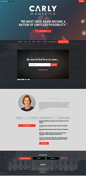 screen shot of carly for america website