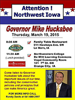 graphic for mike huckabee in iowa on march 19, 2015