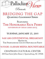 graphic for Rick Perry Jan. 27, 2015 event in Spartanburg