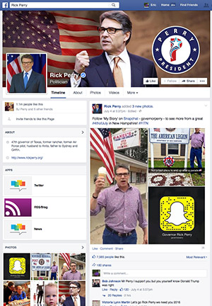 rick perry facebook page