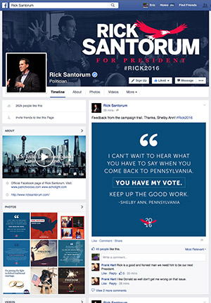 rick santorum facebook page