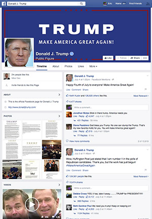 donald trump facebook page