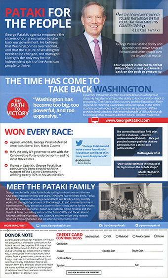 2016 Presidential Campaign Literature: Republican Primaries - Pataki ...