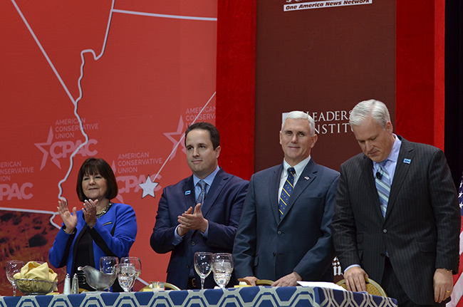 photo 1 of gov. mike pence at the ronald reagan dinner at cpac 2015