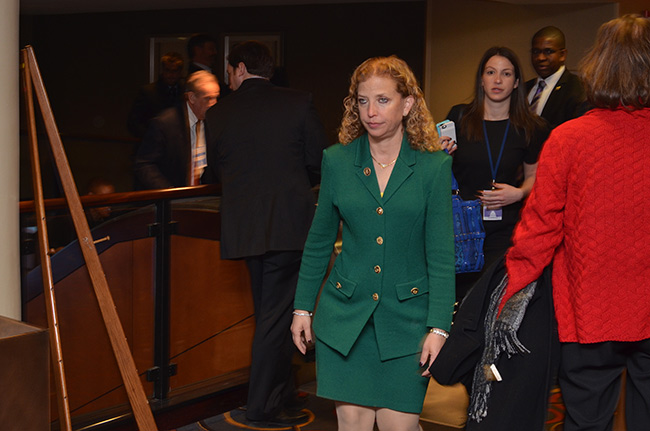 photo 1 of Debbie Wasserman Schultz at the DNC 2015 Winter Meeting