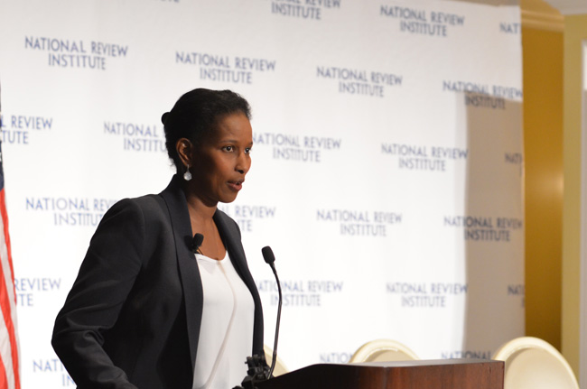 photo of ayaan hirshi ali at the national review institute's issues summit
