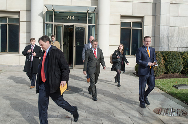 Photo 1 of Sen. Rand Paul after his speech at Heritage
Foundation Action's Conservative Policy
Summit