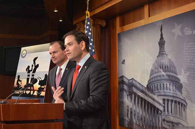 photo 2 of sens. mike lee and marco rubio introducing tax reform plan