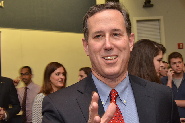 photo 5 of rick santorum speaking at gwu on march 30, 2015