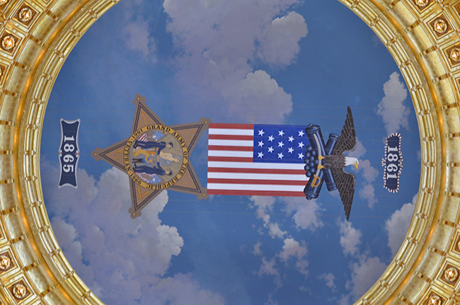 photo inside the dome of the Iowa State Capitol