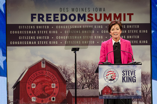 photo of Lt. Gov. Kim Reynolds speaking at the Iowa Freedom Summit
