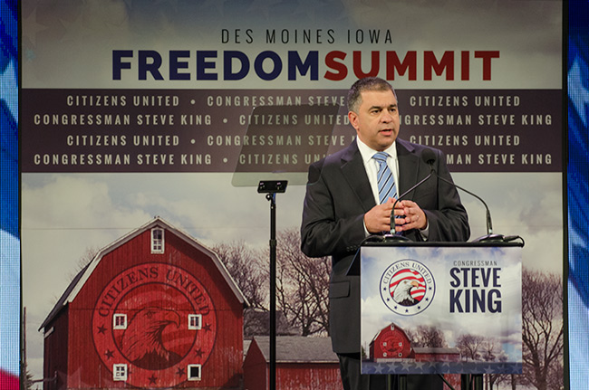 photo of Citizens United President Dave Bossie speaking at the Iowa Freedom Summit