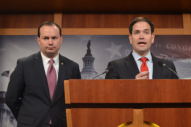 photo 1 of sens. mike lee and marco rubio introducing tax reform plan