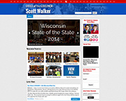 screen grab for Gov. Scott Walker website