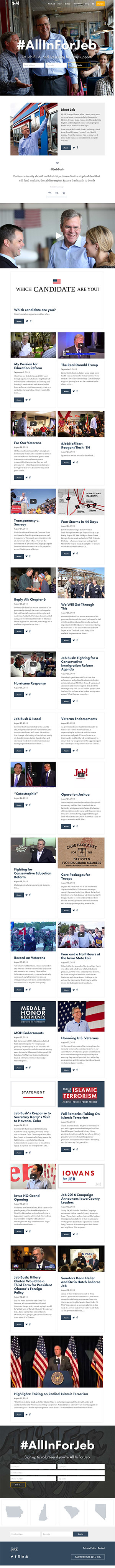screen shot of jeb 2016 website