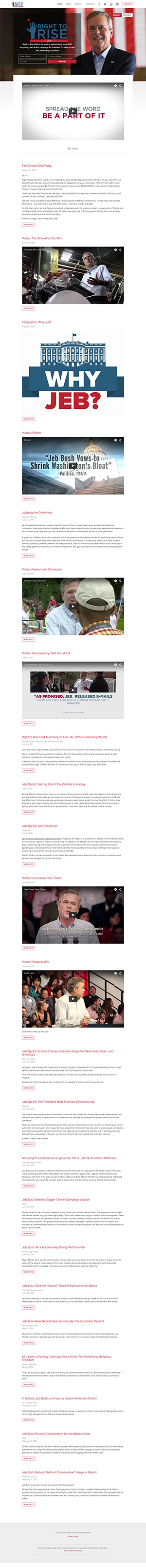 screen shot of right to rise super pac website
