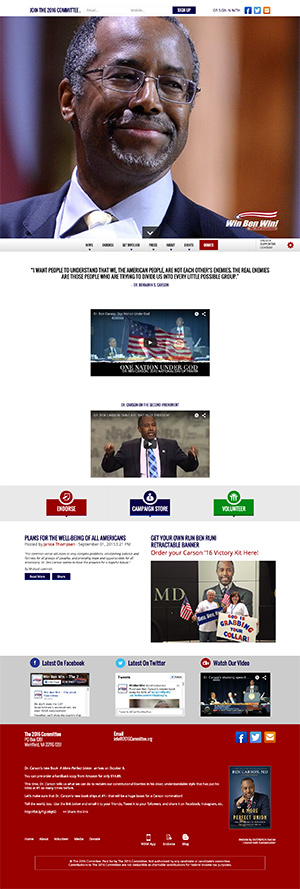 screen shot of the 2016 committee website