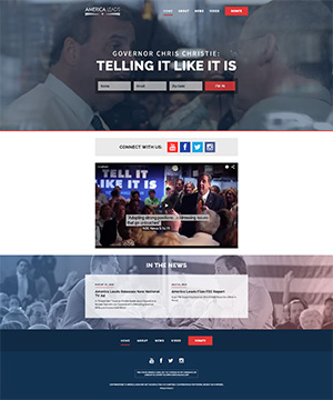 screen shot of america leads website