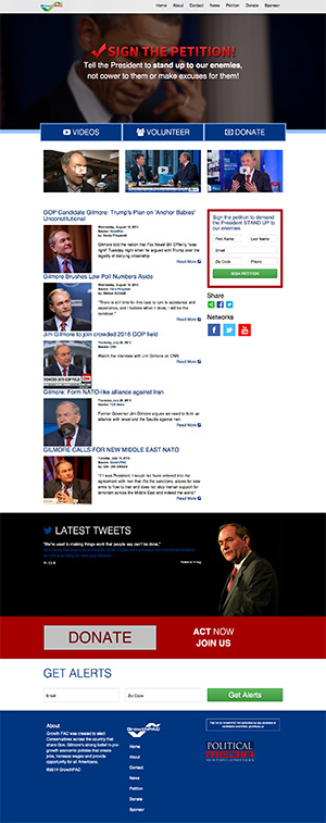 screen shot of growthpac website