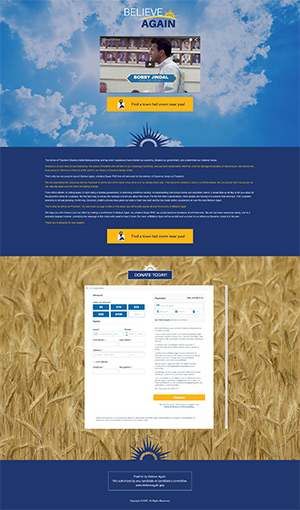 screen shot of believe again website