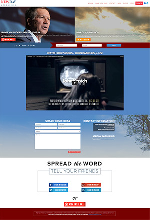 screen shot of new day for america website