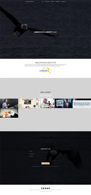 screen shot of america's liberty pac website