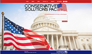 screen shot of conservative solutions pac website