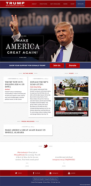 screen shot of donald j. trump for president