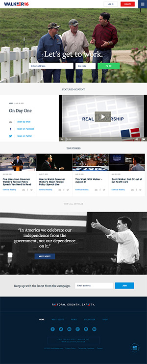 screen shot of scott walker inc. website